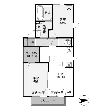 【間取り】 | グランテラス宮子 A