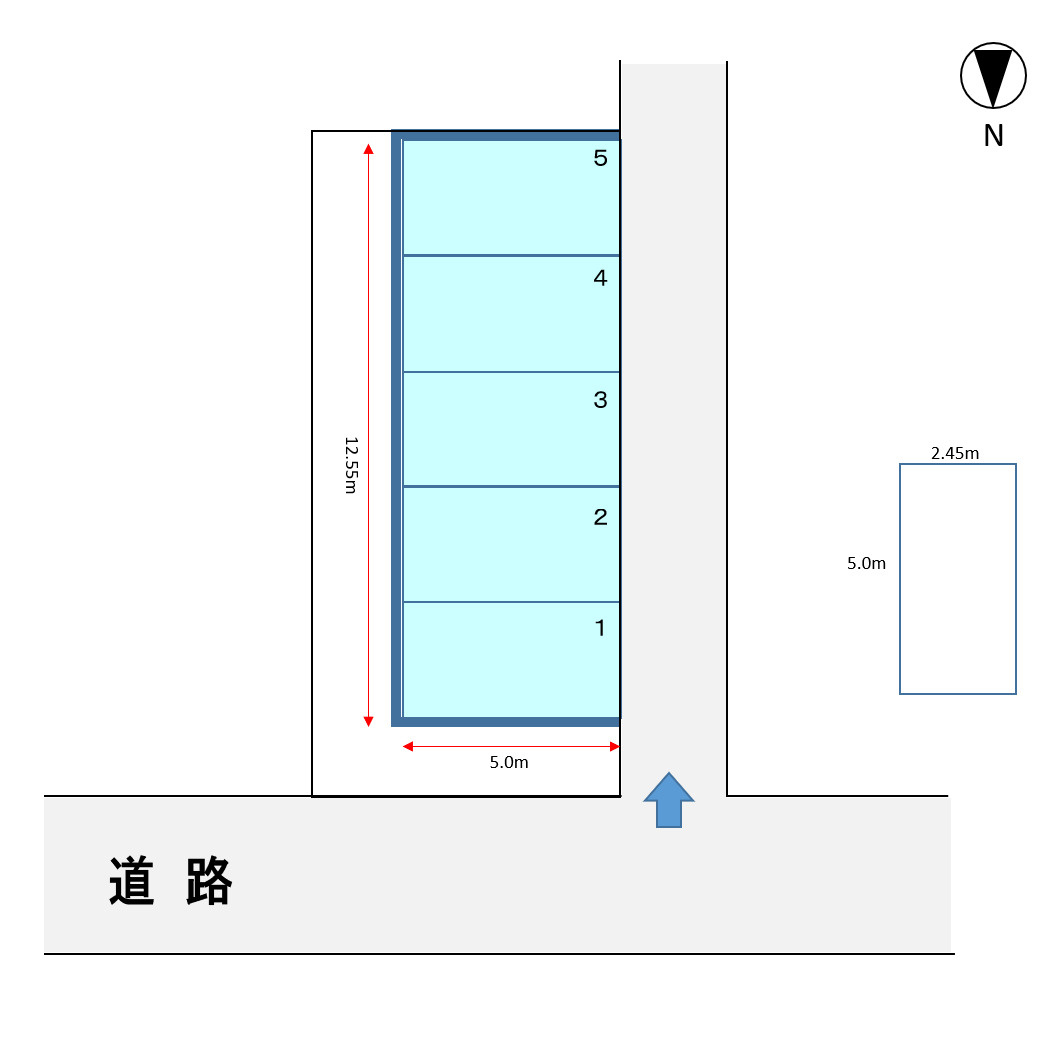 草花MORIパーキングの区画図