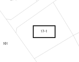 【土地図】 | 土地184坪（あすとぴあ１丁目） | 角地となります。
現状は雑木林となっております。