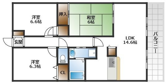 【間取り】 | ボヌール千里中央弐番館
