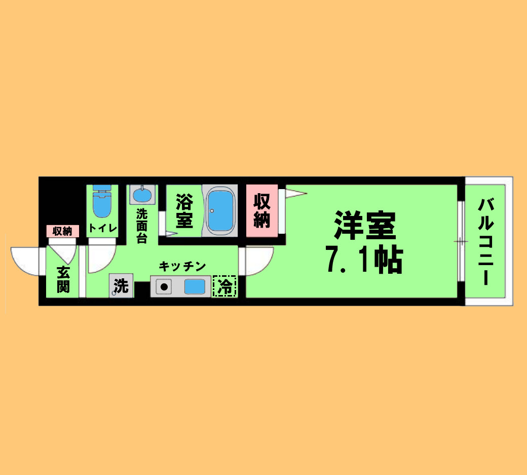 プリムローズマンションの間取り|間取り反転タイプ
