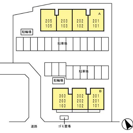 レザン長根　Ｂ　　刈谷市近郊の賃貸はクラスホーム刈谷店の区画図