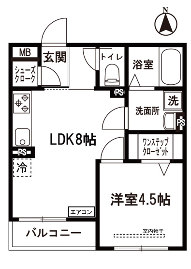 【間取り】 | プリエ新川崎 | 1LDKタイプはキッチンと寝室を分けたい方におすすめです☆カップルさんや新婚さんにも大人気！なんと言っても最上階なのが嬉しい◎