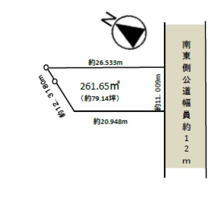 真舟1丁目　土地（小学校まで徒歩2分！！）の土地図