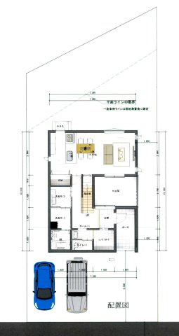 真舟1丁目　土地（小学校まで徒歩2分！！）の土地図＋建物プラン例