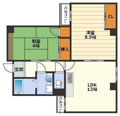 リアライズ中之島の間取り