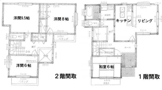 宇都宮市星が丘２丁目　４ＬＤＫ　中古住宅の間取り