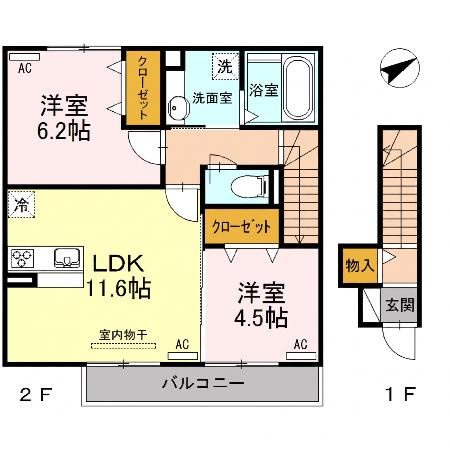 【間取り】 | ｈｅｒｍｏｎｙ／Ａ棟
