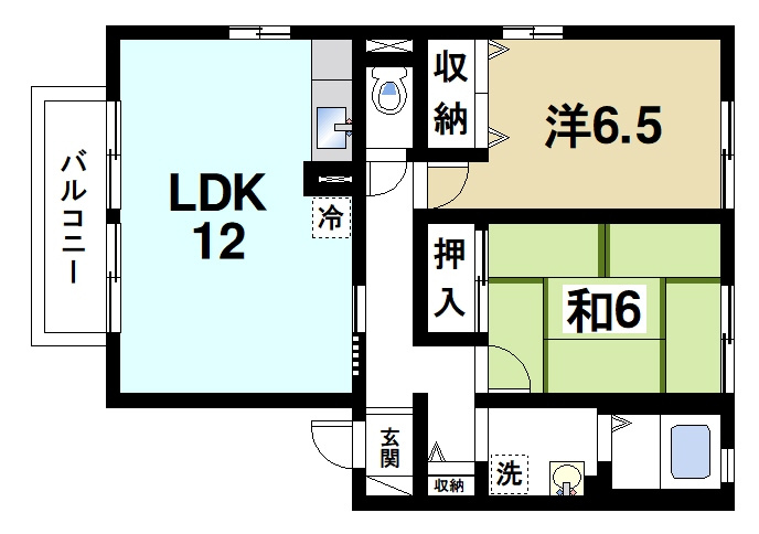 ラフィーネ結崎　Ｂ棟の間取り|2LDKの間取り