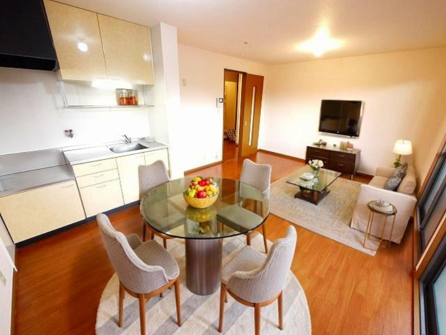 ラフィーネ結崎　Ｂ棟の居間・リビング|CGで家具等を配置したもので家具等は含まれません
