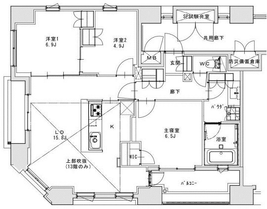 中央区新富１丁目の賃貸マンションの間取り