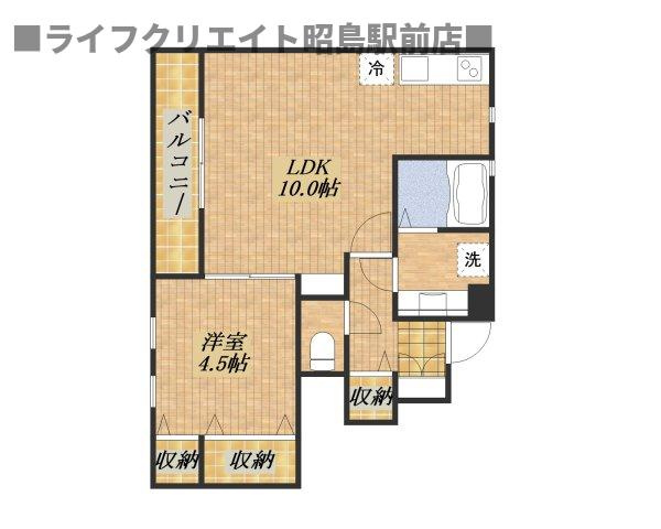 昭島市朝日町４丁目のアパートの間取り