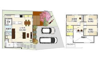 【参考プラン】 | 宇治市宇治戸ノ内　売土地　建築条件付き | 自由設計になりますので設計士と直接お話していただきオンリーワンのおうちづくりが可能です！需要の多いランドリールームも実現可能です。一緒に楽しくお家づくりをしていきましょう！　