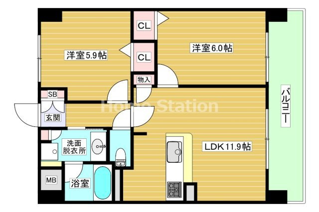 【間取り】 | ル・ドゥーズィエム・シャピトゥル福島