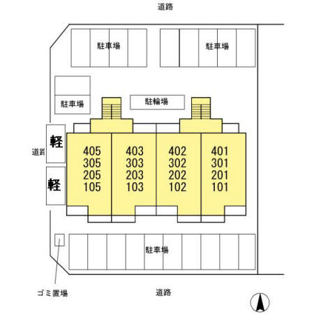 熊本市中央区八王寺町の賃貸マンションの区画図