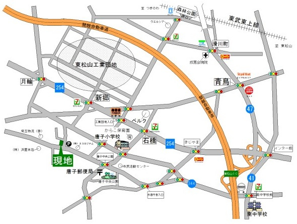 東松山市下唐子 土地102坪の地図|東武東上線「森林公園」駅約2.63ｋｍ