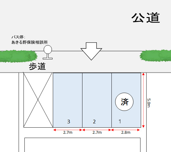 長井駐車場の区画図