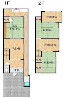 【間取り】 | 伊丹市春日丘２丁目中古戸建 | 6Kの間取りで二世帯も可能です！お好きなリフォームを楽しんでみませんか？収益としてもご検討下さい(^^)