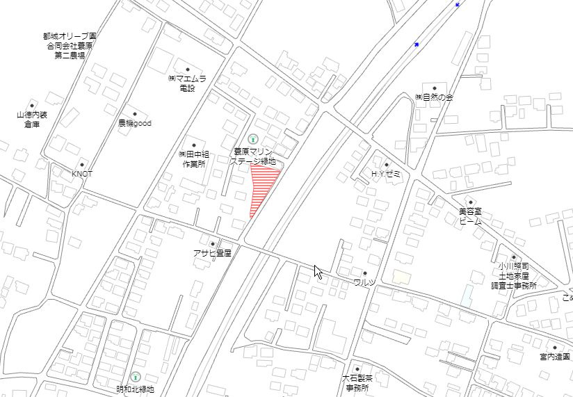 都城市蓑原町の売地の土地図