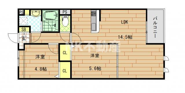 【間取り】 | カシータ・ソル（徳庵賃貸） | 間取りです