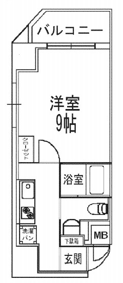 大阪市中央区徳井町２丁目の賃貸マンションの間取り