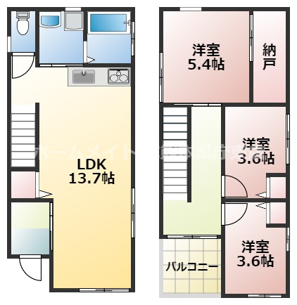 国府４丁目貸家の間取り