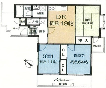ワコーレヒルズ塩屋　収益の間取り