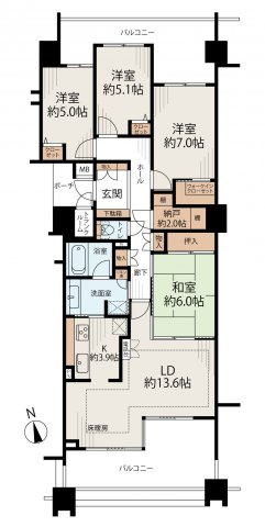 センチュリースクエア藤ヶ丘の間取り