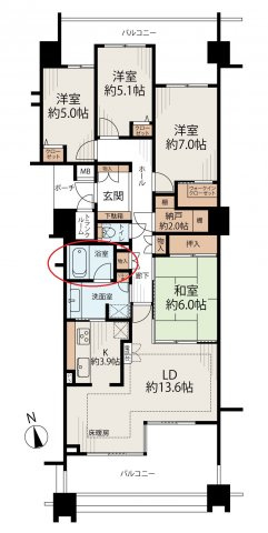 センチュリースクエア藤ヶ丘の浴室|浴室のサイズは1418です。ゆったりと入浴できます。