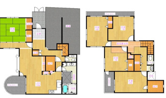 【間取り】 | 旭丘3丁目　中古戸建 | 5LDK広めで収納豊富です
