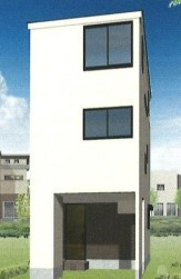 新築戸建　B棟（川崎区大島5丁目）の外観パース|新築戸建　B棟　京急大師線「鈴木町」駅徒歩17分　2階リビング　収納豊富　3LDK　駐車場スペース　充実の設備・仕様