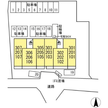エスポワールの駐車場