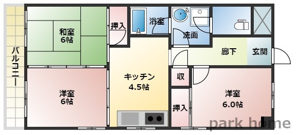 ジャストハイツの間取り|間取り図