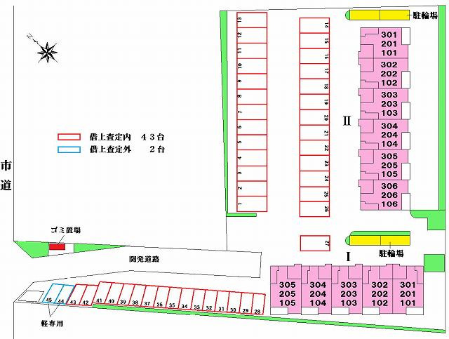 グランディール富里Ⅰの駐車場
