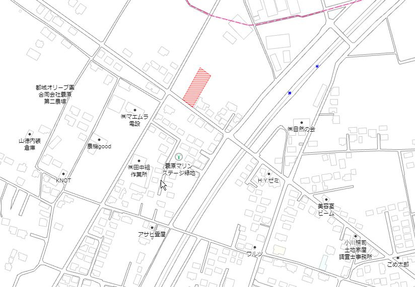 都城市蓑原町の売地の土地図