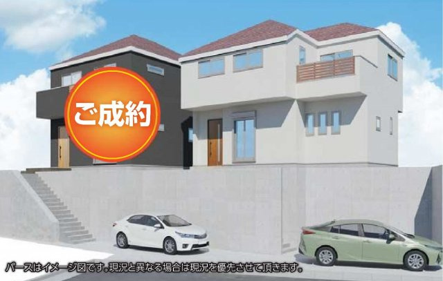 【横浜市緑区白山３丁目9-40新築戸建て２号棟】★仲介手数料無料★（緑小学校・鴨居中学校）の外観パース|第一種低層住居専用地域のお住まいです。