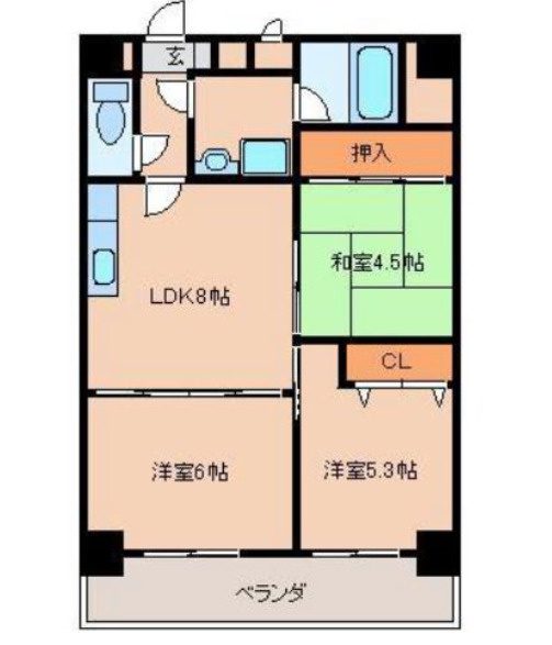 サンセーヌ中央町【キャッシュバック対象物件】の間取り