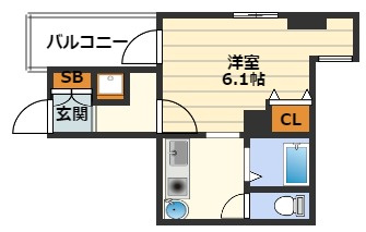 フラットワン天神橋の間取り
