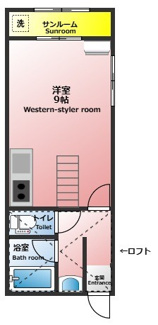 【間取り】 | ソシアルコート八橋 | サンルーム付のお部屋です！