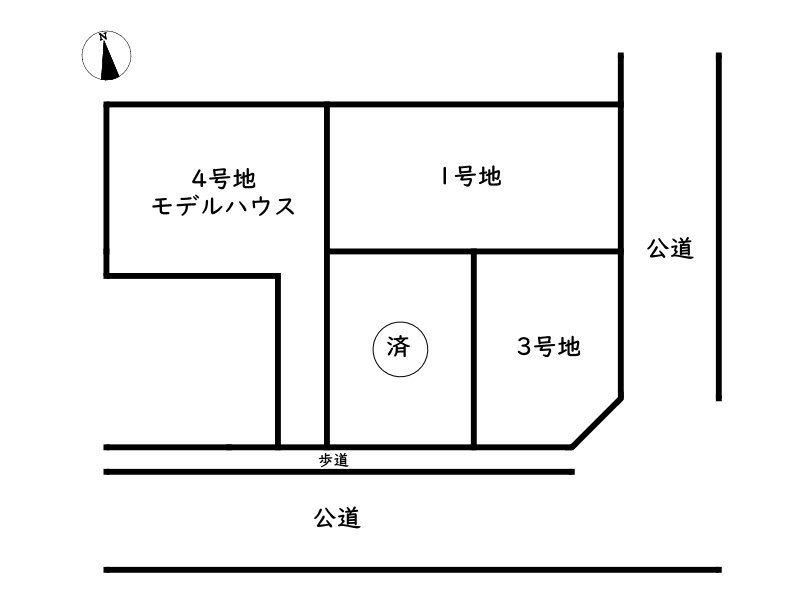 姫路市網干区浜田／4区画の区画図