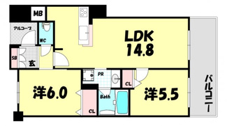 【間取り】 | サムティ三宮レガニール