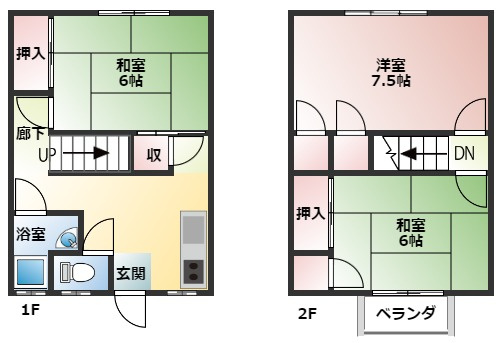 コーポ福岡　Aの間取り
