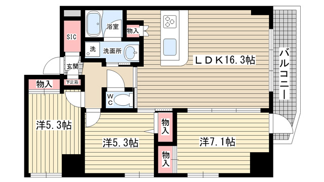 【間取り】 | Ｌａ・Ｄｏｕｃｅｕｒ西宮北口