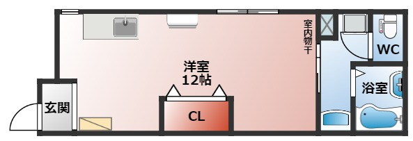 アンベリールメゾンの間取り|１Rの間取り