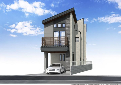 【外観パース】 | ☆オウチ時間を愉しむ家☆車で２０分圏内で湘南を満喫！藤沢市藤沢１丁目 | ＊完成イメージ＊
※計画段階の図面を描いたイメージ図です。また今後予告なく変更になる場合があります。