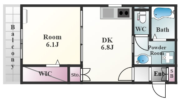 セラフィーメゾン郡元町の間取り|Aタイプ