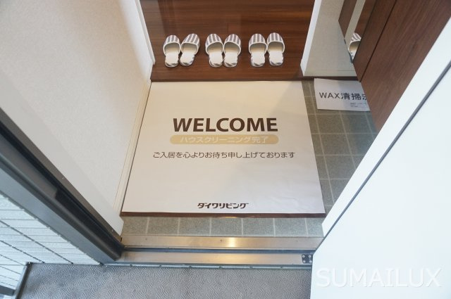 熊本市南区平田１丁目のアパートの玄関