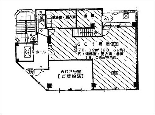 大津市皇子が丘２丁目の事務所の間取り