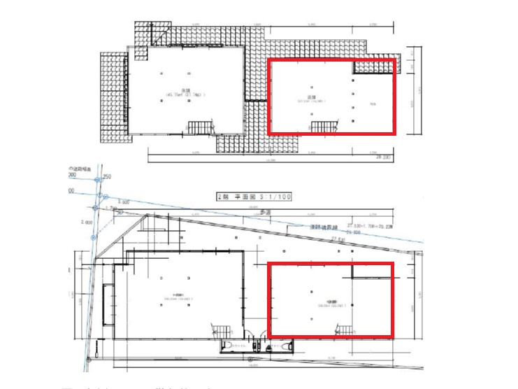 近江八幡市新町２丁目の店舗一部の間取り