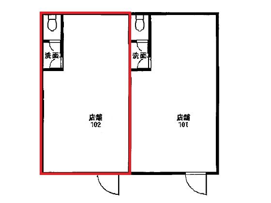 湖南市三雲の店舗一部の間取り